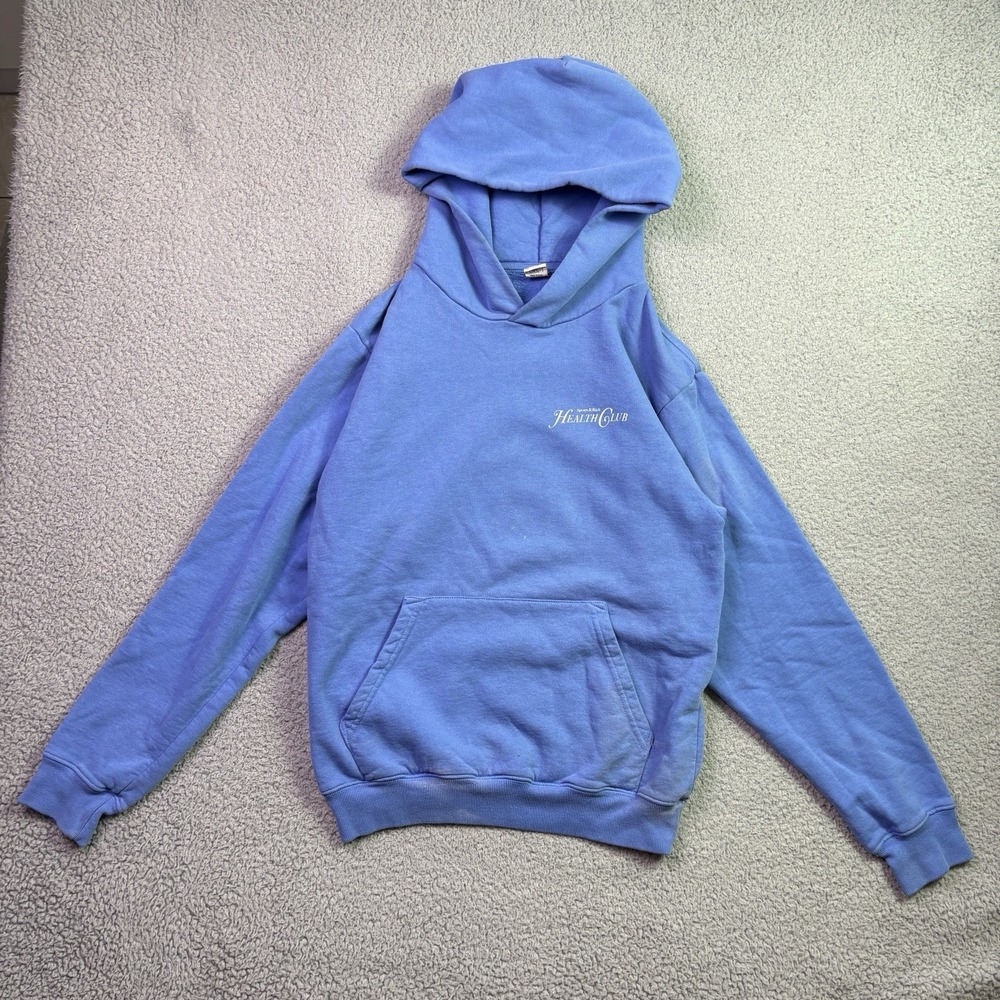 Sporty & Rich Hoodie Sz XS Blue Pullover Sweatshirt USA Activewear Health Club